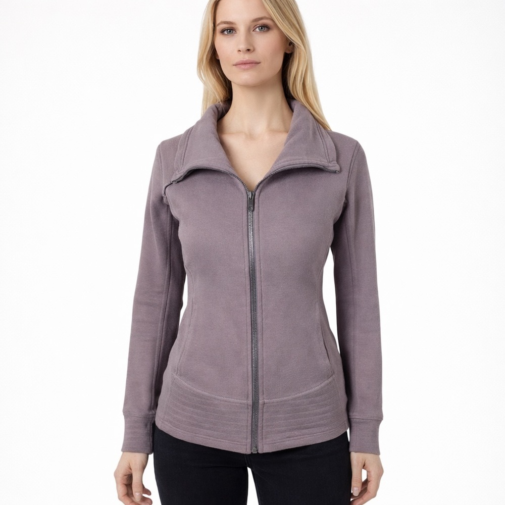 Lululemon Womens Size 4 Radiant Jacket II Purple Heather Full Zip Thumbholes